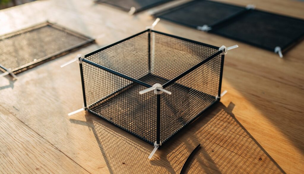 方法１. ダイソーのワイヤーネット等100均の材料と枠組み