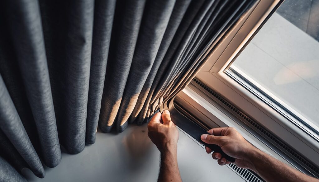 まずは隙間テープとカーテンで「音の抜け道」を塞ぐ