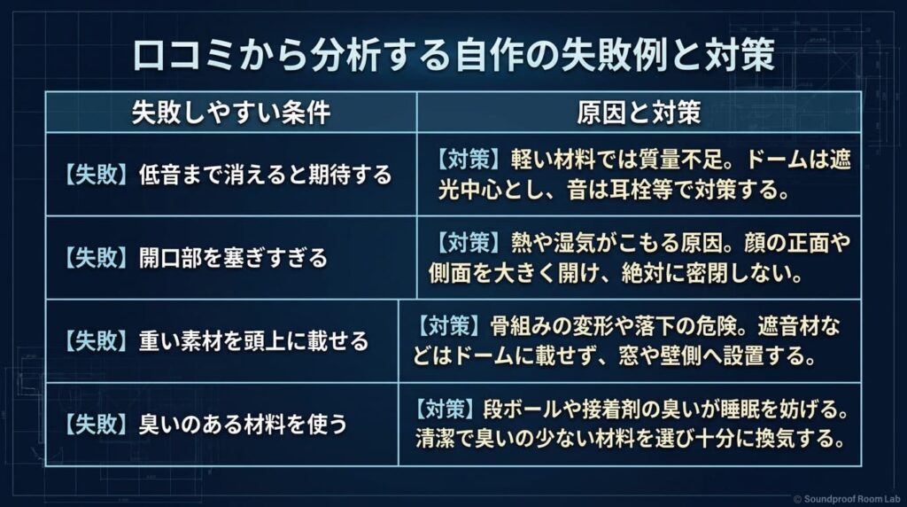 自作で起こりやすい失敗例と対策：要約図解