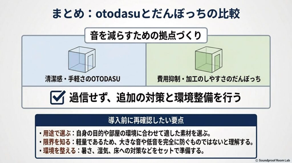 まとめ:otodasuとだんぼっちの比較:要約図解