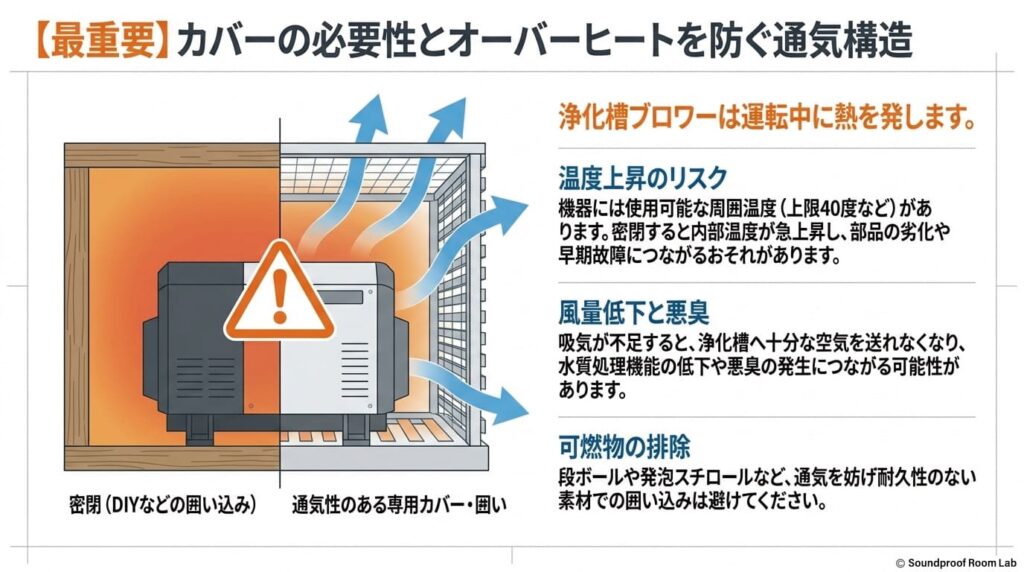 【最重要】カバーの必要性とオーバーヒートを防ぐ通気構造:要約図解
