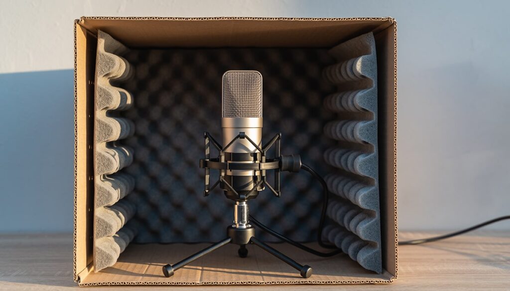 段ボールとスポンジで作る簡易的な録音ブースの作り方