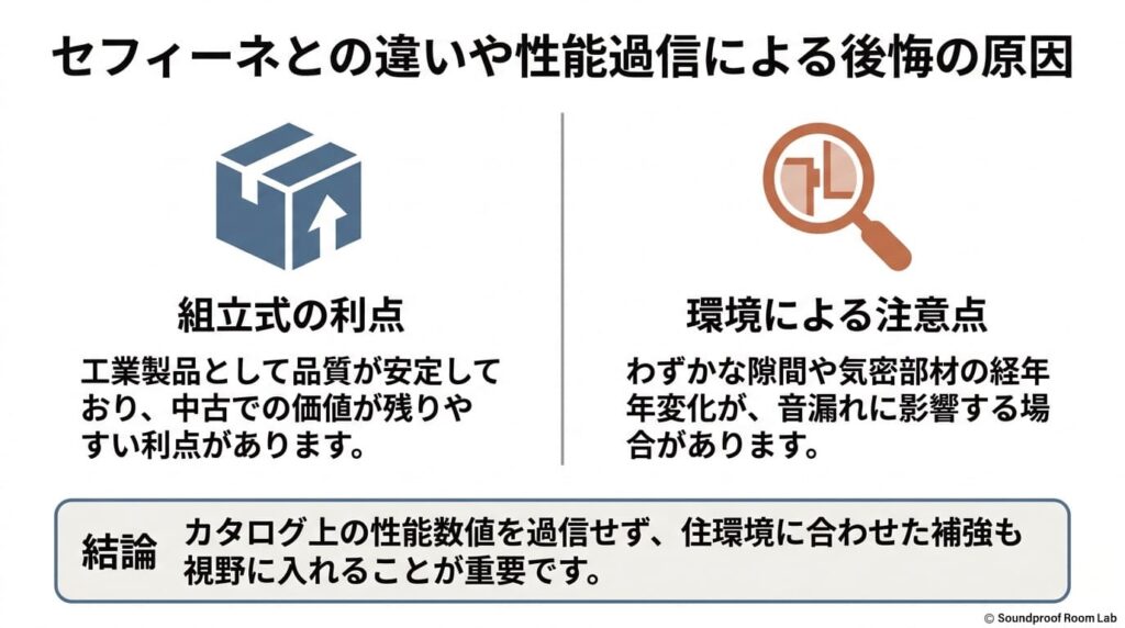 セフィーネとの違いや性能過信による後悔の原因:要約図解