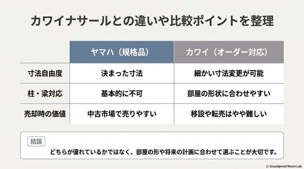カワイナサールとの違いや比較ポイントを整理:要約図解
