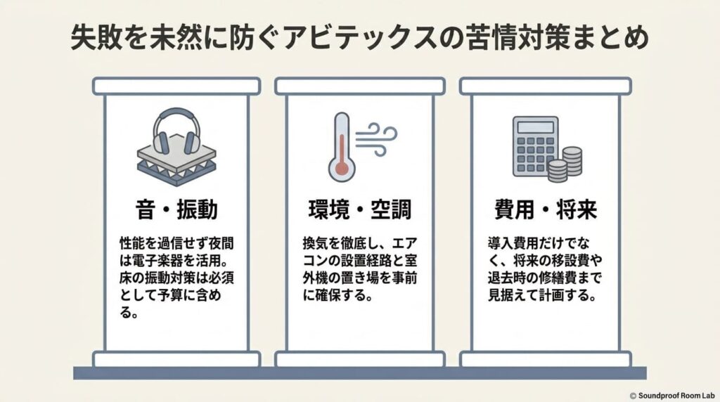 失敗を未然に防ぐアビテックスの苦情対策まとめ:要約図解