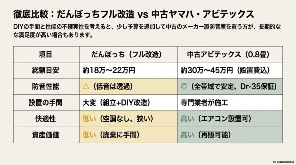 だんぼっちで限界を感じたら？OTODASUや本格防音室へのステップアップ
