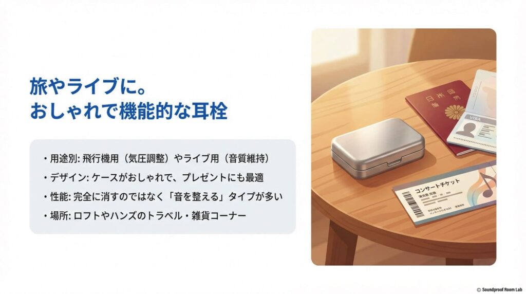 ロフトやハンズで選ぶお洒落な高性能耳栓:図解