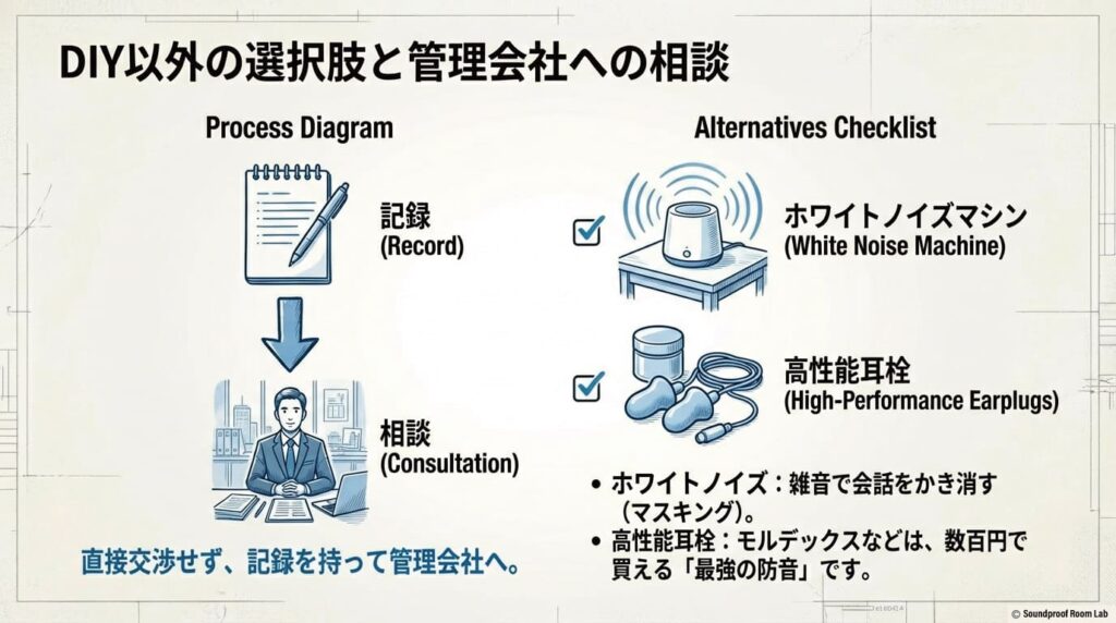 管理会社への確認ポイントと工事不要な代替案の検討ー図解