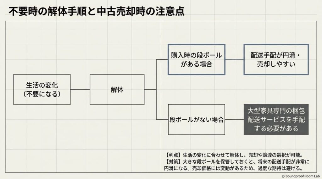 不要時の解体手順と中古売却時の注意点：要約図解