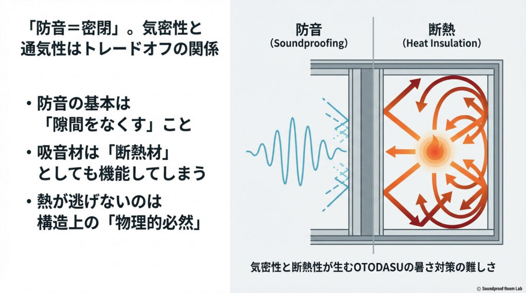 気密性と断熱性が生むOTODASUの暑さ対策の難しさ【図解要約】