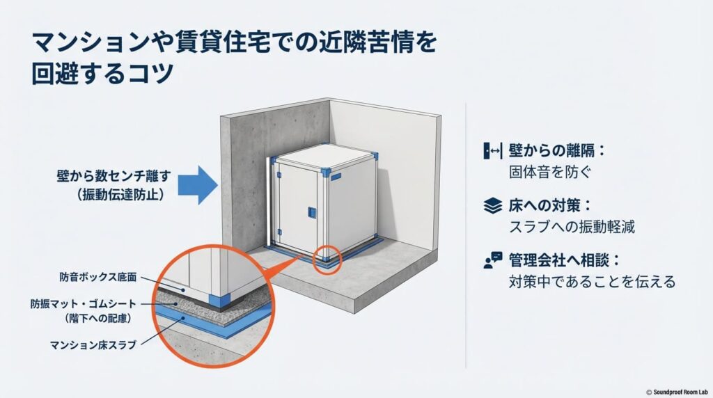 マンションや賃貸住宅での近隣苦情を回避するコツの図解