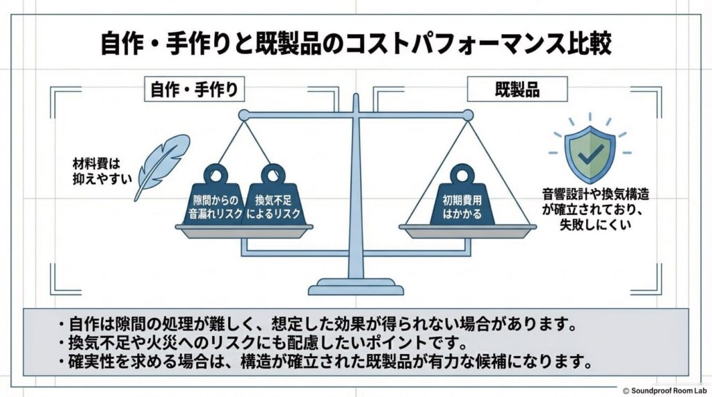 自作・DIYと既製品のコストパフォーマンス比較：要約図解