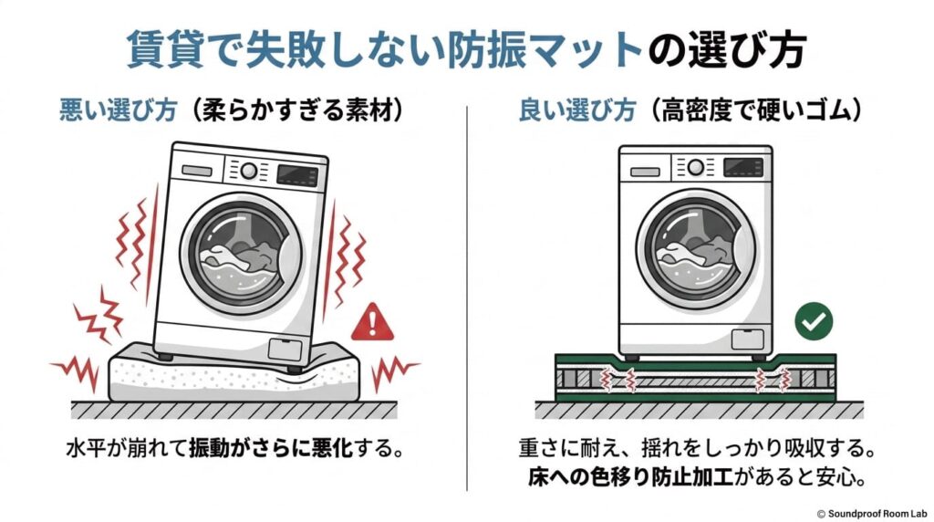 賃貸で失敗しないおすすめ防振マットの選び方：要約図解