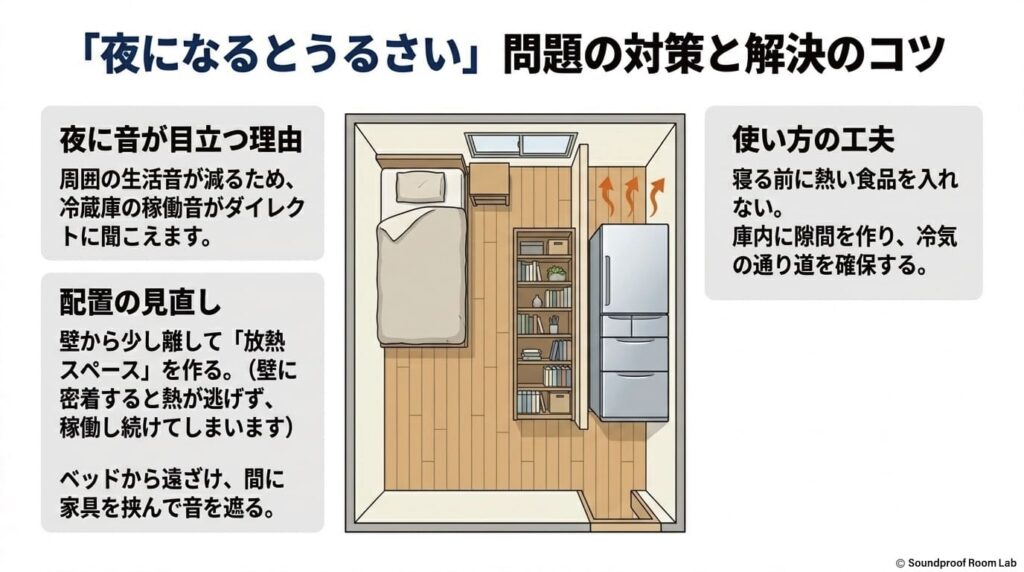 「夜になるとうるさい」問題の対策と解決のコツ：要約図解