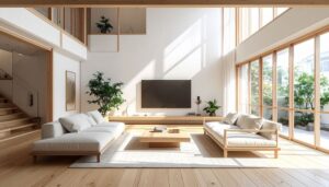 吹き抜けのテレビの音がうるさい! 響く原因と防音対策を解説：アイキャッチ